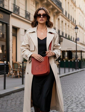 HERMES Женская сумка Evelyne 16 см S5/Rouge Tomate Clemence