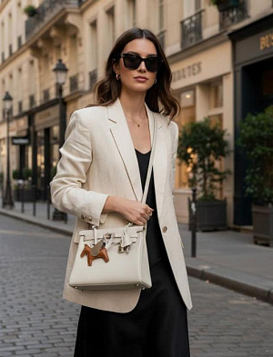 HERMES Женская сумка Kelly 25 см 8L/Beton Togo