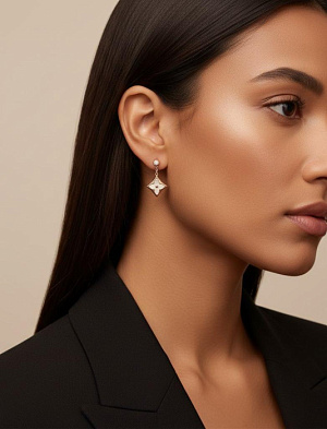 LOUIS VUITTON Женские серьги с мотивом Monogram Flower