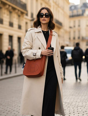 HERMES Женская сумка Evelyne 29 см 6C/Cuivre Clemence