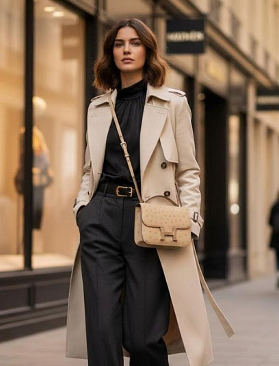 HERMES Женская сумка Constance 19 см Ostrich 