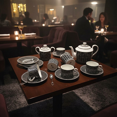 HERMES Чайный сервиз на 6 персон H Deco черный