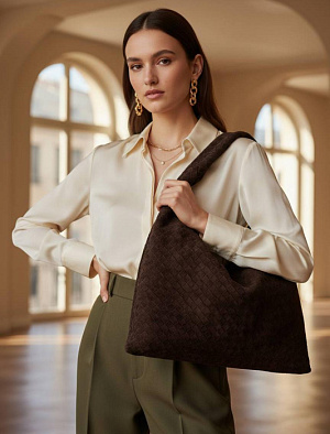 BOTTEGA VENETA Женская сумка Hop Large Замшевая