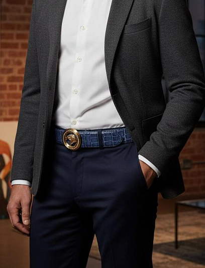 STEFANO RICCI Мужской ремень с тиснением под крокодила