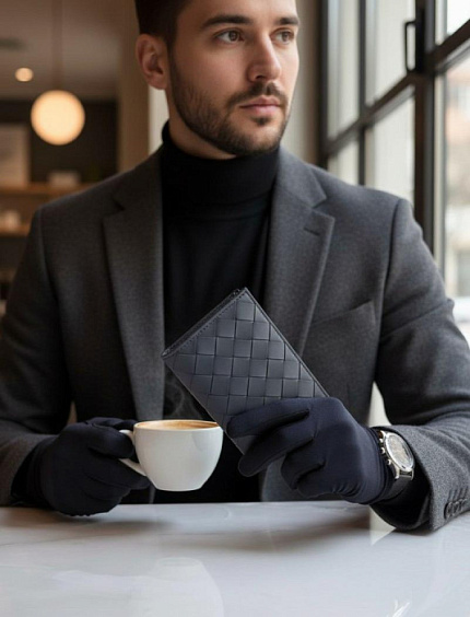 BOTTEGA VENETA Обложка на паспорт черная