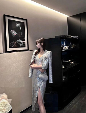 BALMAIN Женский жакет в серебристом оттенке