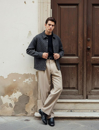 LOUIS VUITTON Мужская рубашка из шерсти 