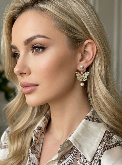 CHRISTIAN DIOR Женские пусеты с бабочками