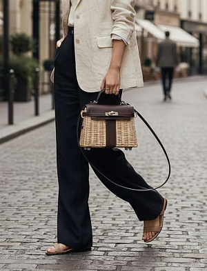 HERMES Женская сумка Kelly Picnic 20 см 0G/Rouga seller Swift