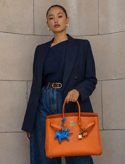 Hermes Женская сумка Birkin 25 см 93/Orange Togo