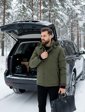 PRADA Мужской пуховик хаки