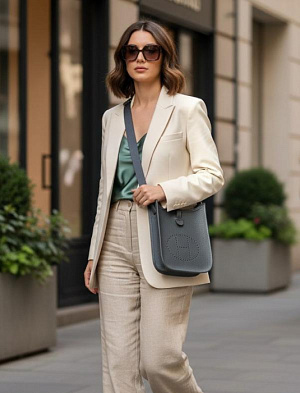 HERMES Женская сумка Evelyne 16 см 85/Ardoise Clemence