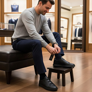 ERMENEGILDO ZEGNA Мужские кроссовки Triple Stitch черные